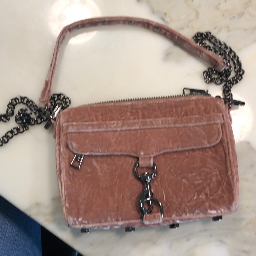 Rebecca Minkoff pink velvet bag